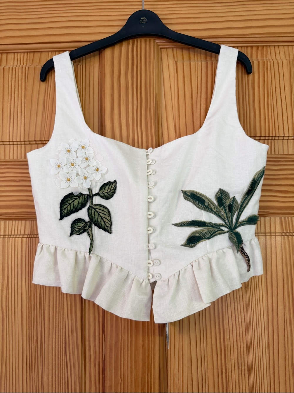 Agua by Agua Bendita White Embroidered Floral Skirt and Top set medium, NWT - Picture 2 of 11